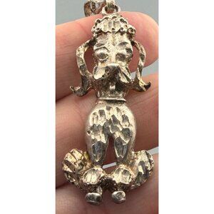 Vintage Sterling Silver Poodle Pendant Artisan Cast Fine Detailing